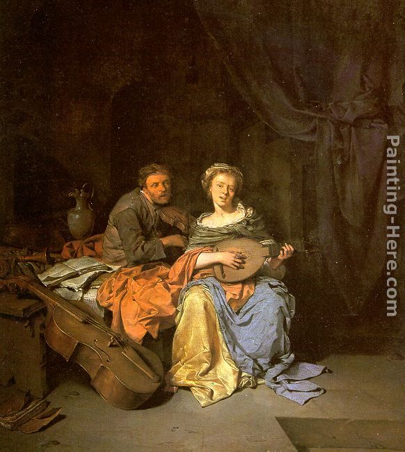 The Duet painting - Cornelis Bega The Duet art painting